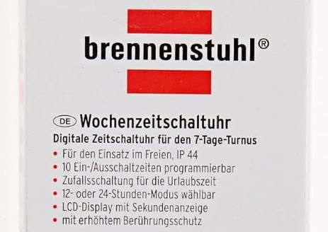 Brennenstuhl Digitale Wochenzeitschaltuhr, IP44 für 7,83€ (statt 14€)