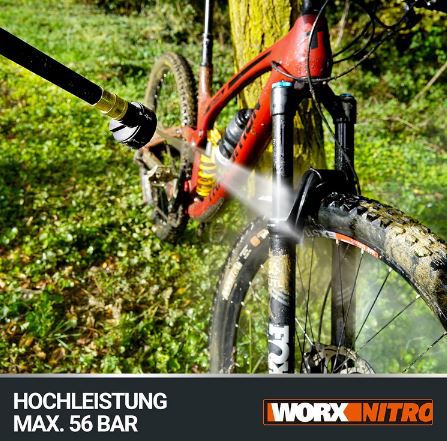 Worx WG633E.9 Hydroshot Akku Hochdruckreiniger bis 56 Bar für 109,65€ (statt 129€)