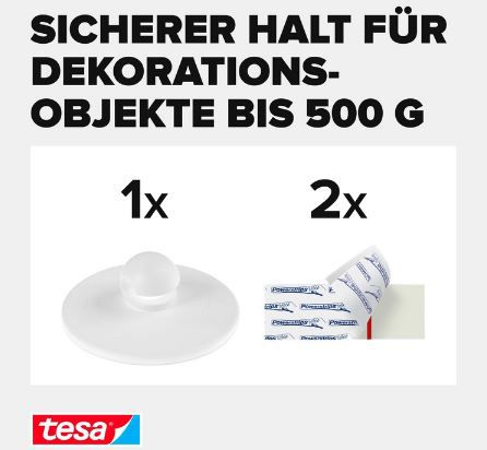 tesa Powerstrips Deckenhaken für bis zu 500g für 4,75€ (statt 8€)