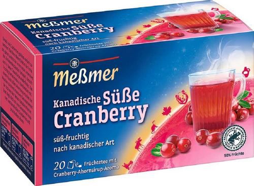 4x Meßmer Ländertee Kanadische Süße Cranberry, je 20 Teebeutel ab 5,59€ (statt 10€)