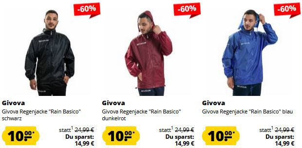 🧥 SportSpar: Alle Regenjacken nur 10€ zzgl. Versand   Ab 60€ VSK Frei + 5€ Gutschein