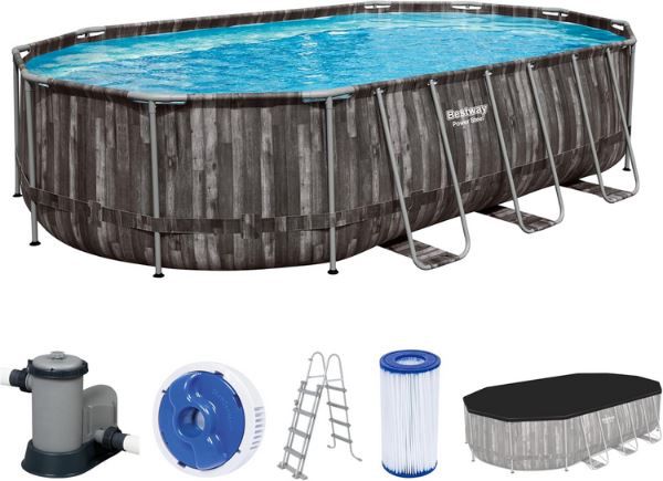 Bestway Power Steel Frame Pool Komplett Set, 610x366x122cm für 409,90€ (statt 499€)