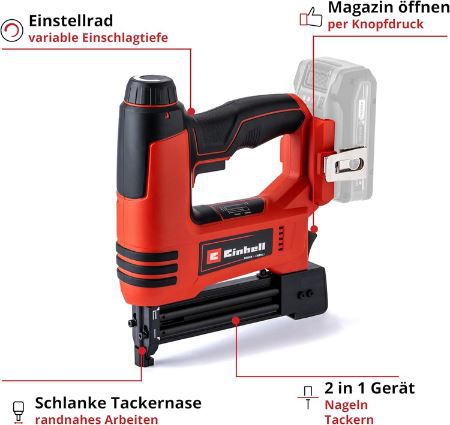 Einhell TE CN 18 Li Akku Tacker/Nagler inkl. Akku + Ladegerät für 88,99€ (statt 107€)