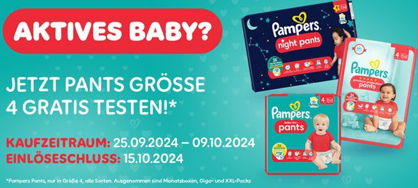 Pampers Pants Gr. 4 kostenlos ausprobieren