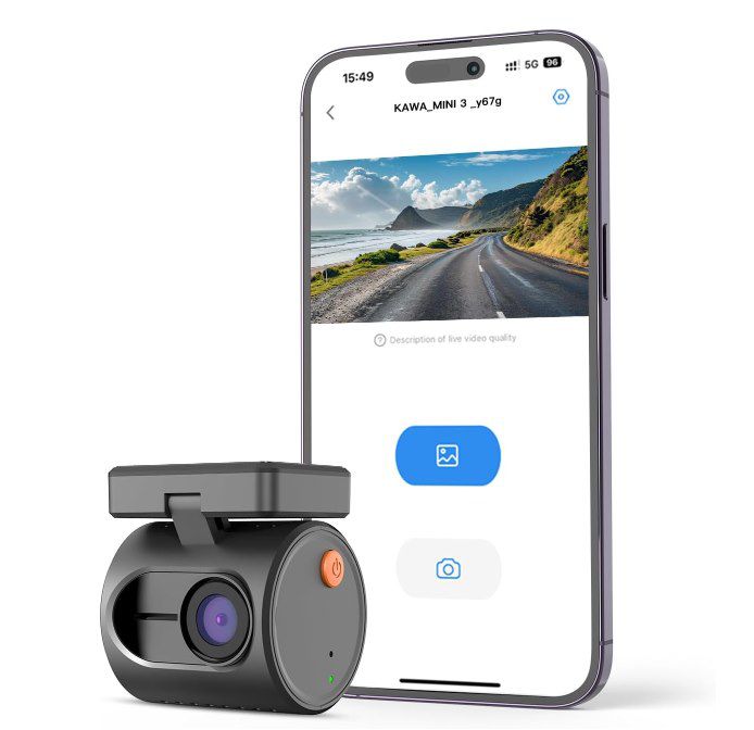 KAWA Mini 3 Dashcam mit 1296P QHD & App Anbindung für 29,99€ (statt 60€)