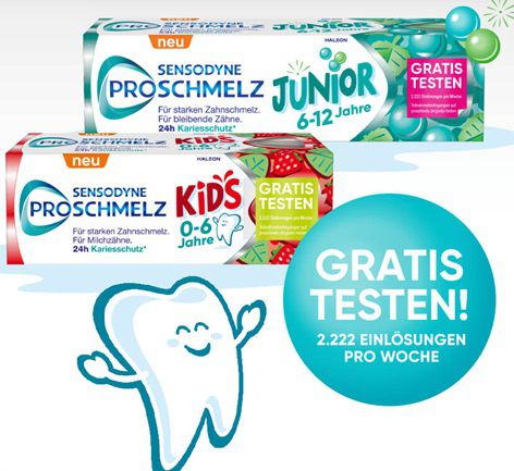 SENSODYNE PROSCHMELZ KIDS oder JUNIOR gratis ausprobieren