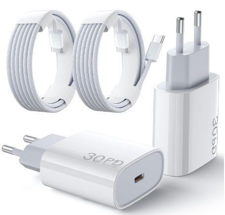 2x USB-C 30W Adapter inkl. 2m Kabel für 11,99€ (statt 20€)