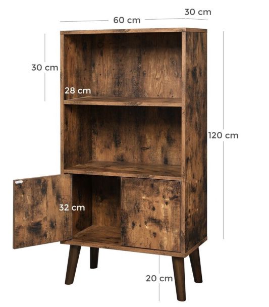 VASAGLE Retro Bücherschrank mit Türen für 46,99€ (statt 62€)