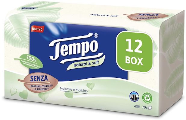 12x 70 Tempo Taschentücher Natural & Soft für 20,82€ (statt 30€)