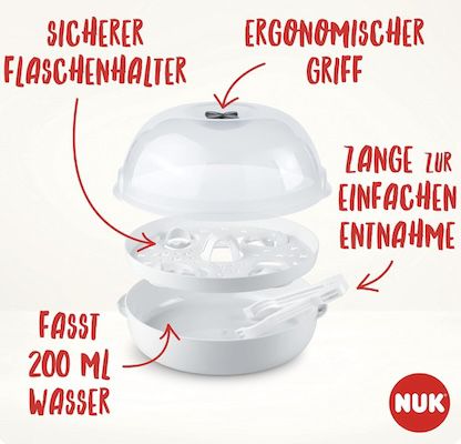 NUK Micro Express Plus Mikrowellen Sterilisator für Babyflaschen für 17,49€ (statt 23€)