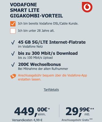 Apple iPhone 16 Plus für 449€ + 45GB Vodafone 29,99€ mtl. + 200€ Bonus