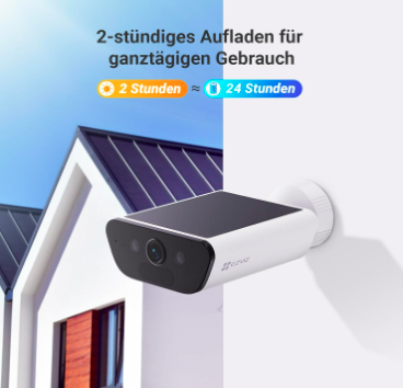 EZVIZ 4K Überwachungskamera, 10400mAh Akku, 1.4W Solarpanel für 139,99€ (statt 170€)