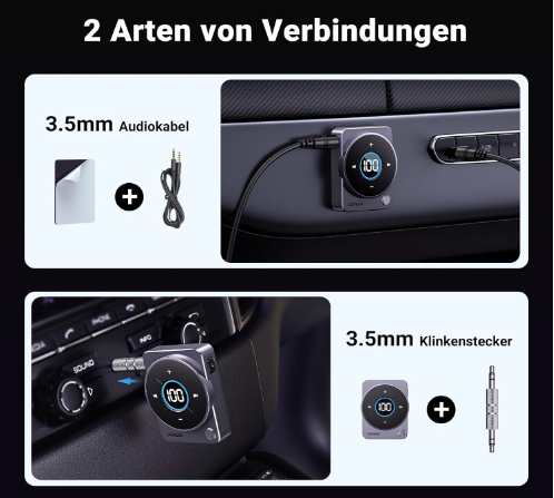 UGREEN Aux Bluetooth 5.4 Adapter Auto für 15,99€ (statt 20€)