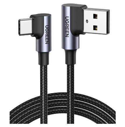 UGREEN USB C Ladekabel Winkel Nylon, 0,5m 18W, 480 Mbps für 6,79€ (statt 8€)