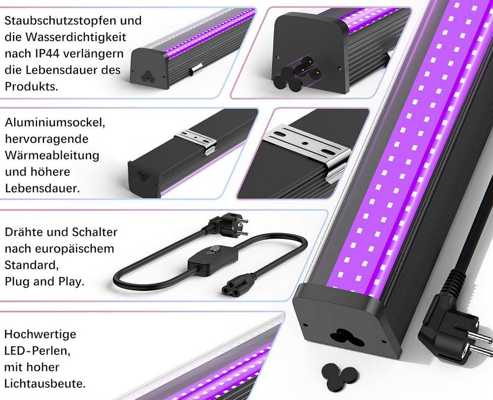 2x Glostars 26W Schwarzlicht LED (30cm) für 15,99€ (statt 32€)