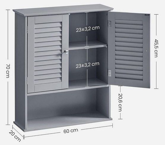 VASAGLE Badezimmewandschrank mit Einlegeboden für 38,99€ (statt 56€)