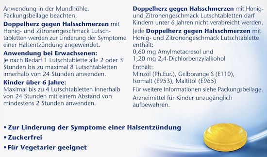 24er Pack Doppelherz gegen Halsschmerzen (Honig, Zitrone) ab 2,80€ (statt 4€)