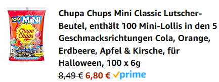 🍭 100x Chupa Chups Mini Classic für 6,80€ (statt 14€)