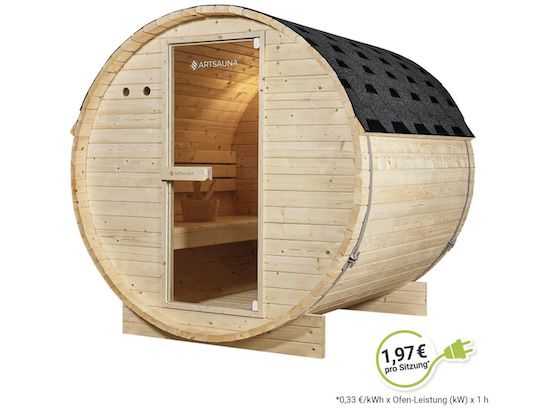 🥵 Artsauna Spitzbergen 180 Fasssauna mit 6 kW Ofen für 1.699€ (statt 2.199€)