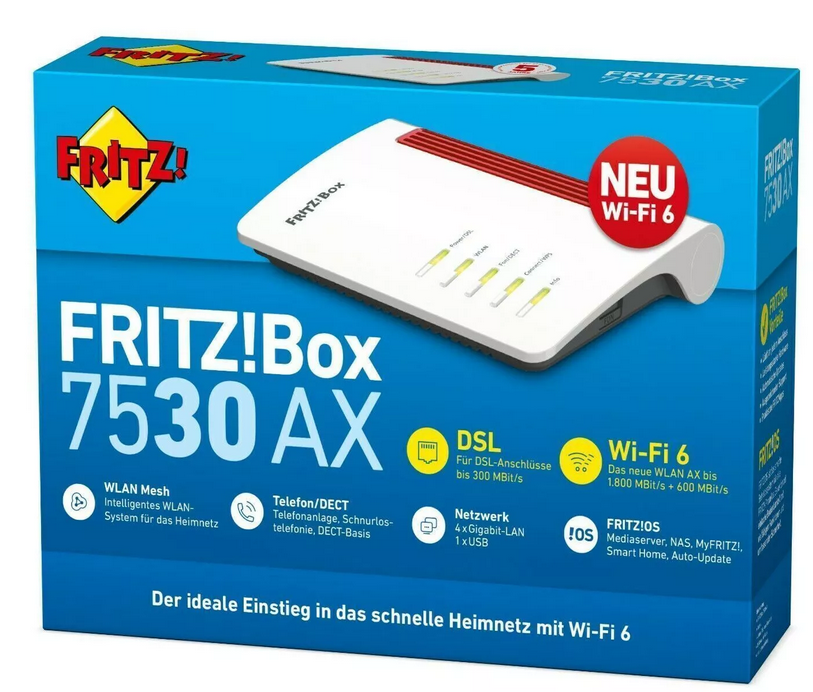 AVM FRITZ!Box 7530 AX WiFi 6 Mesh Router für 124,99€ (statt 155€)