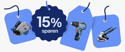 🔨 eBay: 15% Rabatt auf Bosch Werkzeuge   z.B. Akku Drehschlagschrauber 254€ (statt 299€)