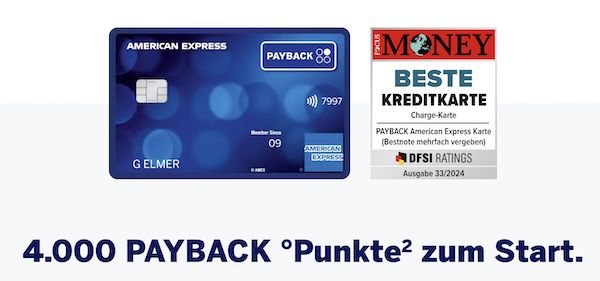 🔥 Payback American Express Kreditkarte dauerhaft kostenlos + 4.000 Punkte (40€) geschenkt