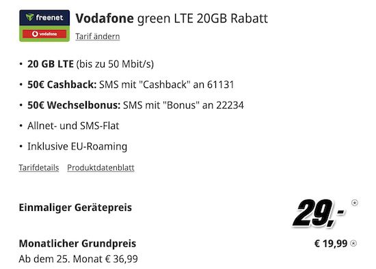 🤩 Samsung Galaxy A55 für 29€ + Vodafone 20GB für 19,99€ mtl. + 100€ Bonus