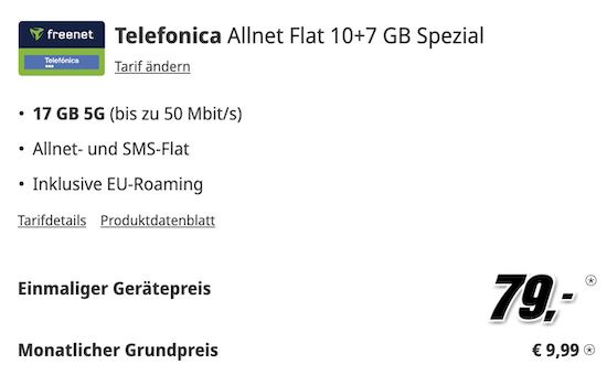 🤩 Google Pixel 8a für 79€ + o2 Allnet 17GB für 9,99€ mtl.