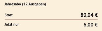 12 Ausgaben Capital Abo als e Paper direkt nur 6€ (statt 80€)