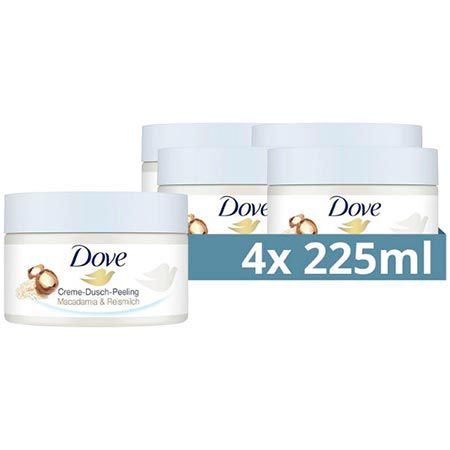 4er Pack Dove Creme-Dusch-Peeling Macadamia & Reismilch ab 14,15€ (statt 20€)