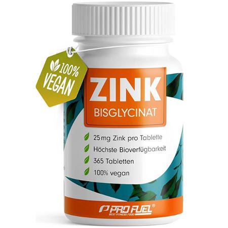 Pro Fuel Zink Bisglycinat 25mg Tabletten, 365Stk. ab 4,42€ (statt 11€)