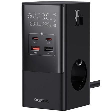 Baseus 3 Fach Steckdosenleiste mit USB + Schalter für 29,99€ (statt 50€)