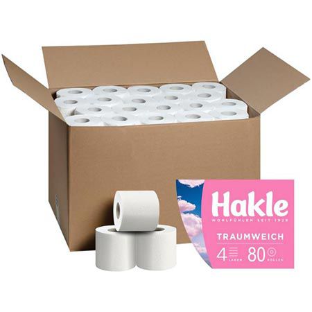 🧻 80 Rollen Hakle Traumweich Toilettenpapier, 4-lagig ab 26,97€ (statt 34€)