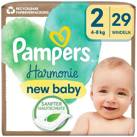 4 x 29er Pack Pampers Harmonie Baby Windeln, Größe 2 ab 20,36€ (statt 34€)