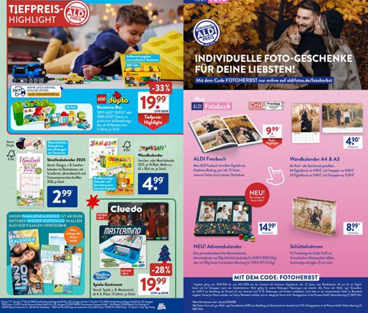 Gratis: Familienkalender 2025 bei Aldi Süd   ab 30.10.