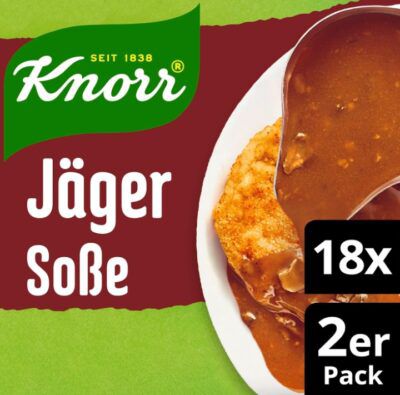 Nur Heute! Knorr Jäger Soße leckere braune Sauce 36 x 46g (je 250ml Soße) ab 19,34€ (statt 31€)