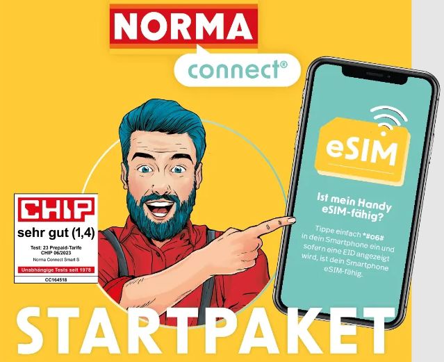 NORMA Connect Startpaket   Telekom (auch e Sim) ab 4,98€ (statt 10€) + 10€ Startguthaben