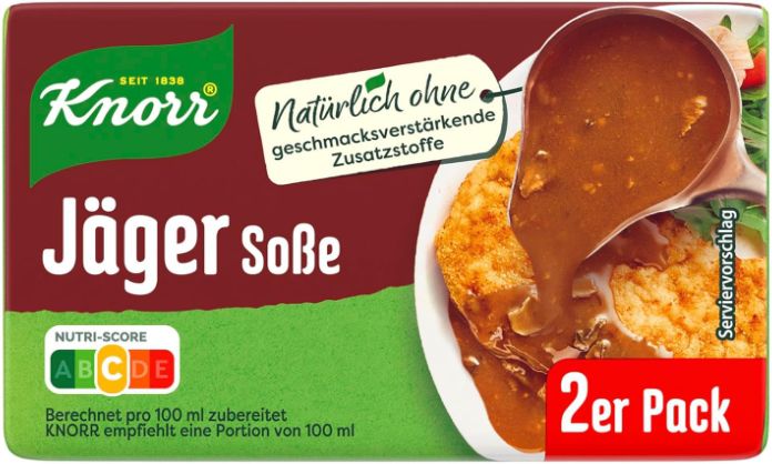 Nur Heute! Knorr Jäger Soße leckere braune Sauce 36 x 46g (je 250ml Soße) ab 19,34€ (statt 31€)