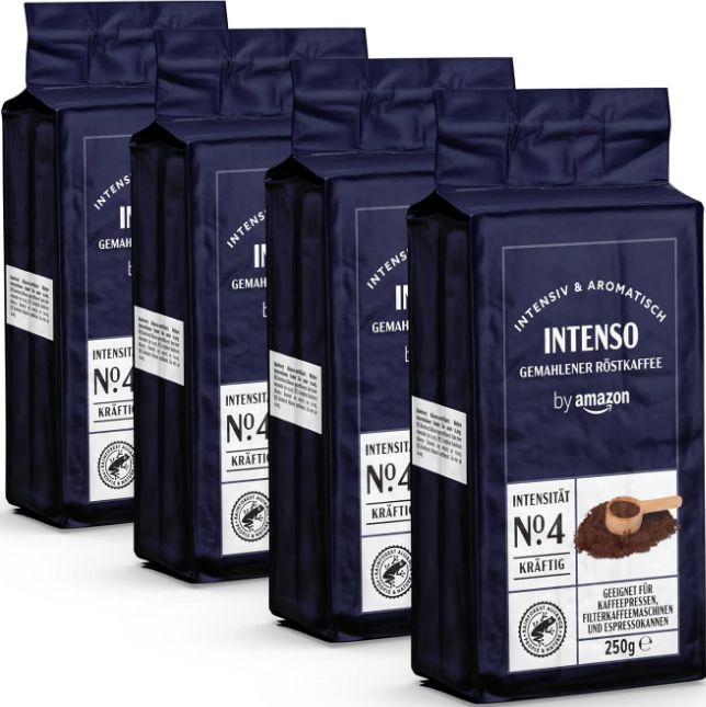 ☕ by Amazon Gemahlener Caffè Intenso 4 x 250g für 10€ (statt 12€)