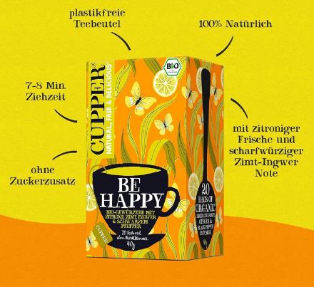 🍵 Cupper Be Happy Bio Gewürztee und andere Sorten ab je 1,79€ (statt 3€)