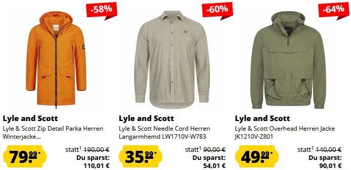 👕 SportSpar: Lyle & Scott Gentlemen Sale ab 14,99€ + 5€ Gutschein ab 60€