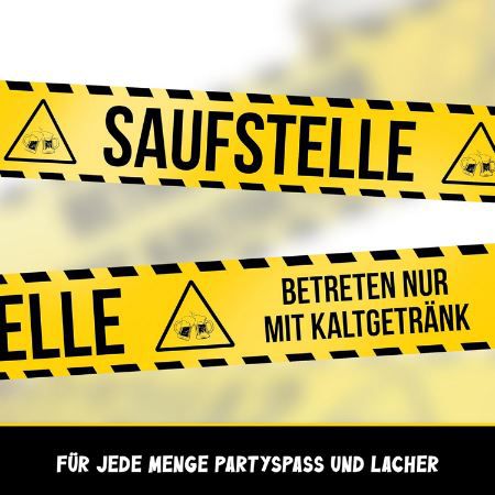 🍻 Lustiges Party Absperrband „Saufstelle“, 50m für Party, JGA, Geburtstage für 9,99€