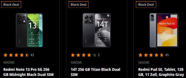 🤑 Saturn: Black Deals feat. Xiaomi   z.B. Xiaomi Mi 4 eScooter für 319€ (statt 363€)