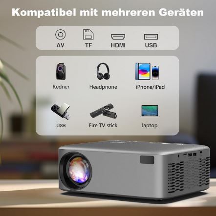 FRESHDEW 1080p (nativ) Beamer mit WiFi & Bluetooth für 85,99€ (statt 170€)