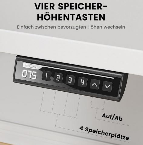 ErGear Höhenverstellbarer Schreibtisch, 120 x 80cm für 99,99€ (statt 150€)