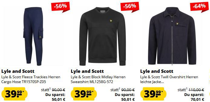 👕 SportSpar: Lyle & Scott Gentlemen Sale ab 14,99€ + 5€ Gutschein ab 60€