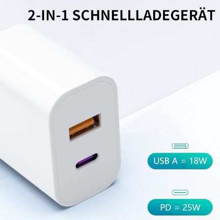 2er Set Vinffs USB C Ladegerät + Lightning & USB C Kabel für 9,99€ (statt 20€)