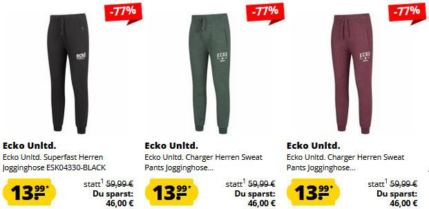 Ecko Unltd. Jogginghosen Fixpreis Sale ab 13,99€ zzgl. VSK (statt 30€)