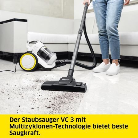 Kärcher VC 3 Beutelloser Staubsauger mit Hepa Filter für 99,99€ (statt 113€)