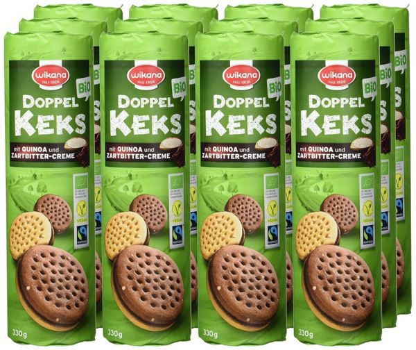 🍪 12er Pack Wikana Kekse mit Quinoa & Zartbitter Creme für 23,50€ (statt 33€)